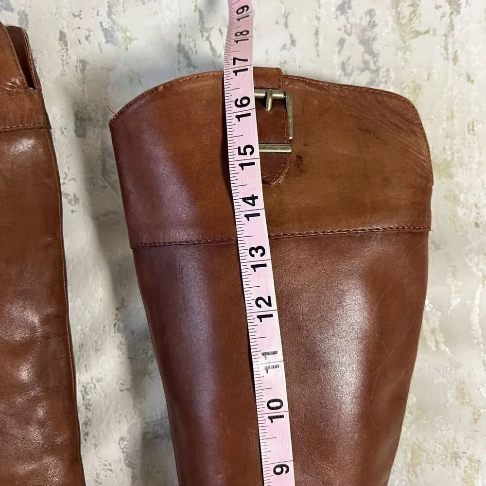 INC International Concepts British tan Leather Riding Boots